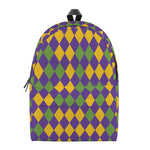 Mardi Gras Harlequin Pattern Print Backpack