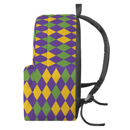 Mardi Gras Harlequin Pattern Print Backpack
