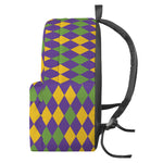 Mardi Gras Harlequin Pattern Print Backpack