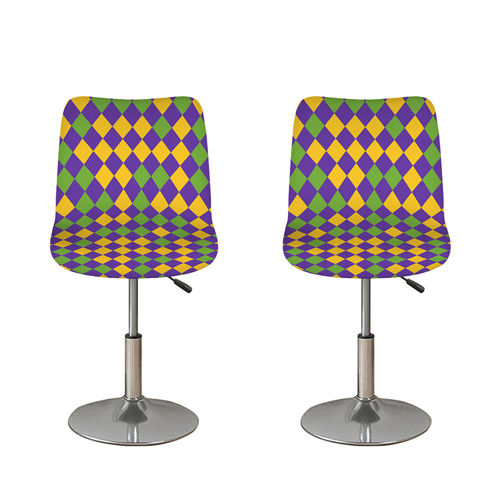 Mardi Gras Harlequin Pattern Print Bar Stool Covers
