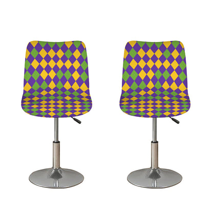 Mardi Gras Harlequin Pattern Print Bar Stool Covers