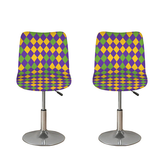 Mardi Gras Harlequin Pattern Print Bar Stool Covers
