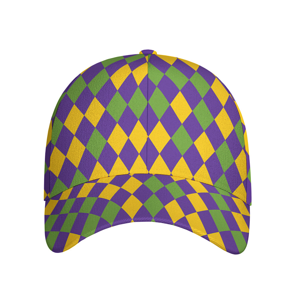 Mardi Gras Harlequin Pattern Print Baseball Cap