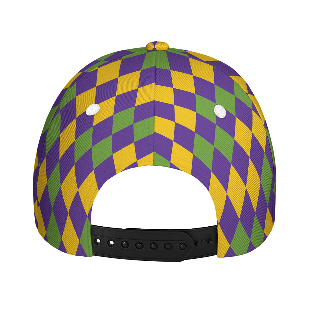 Mardi Gras Harlequin Pattern Print Baseball Cap