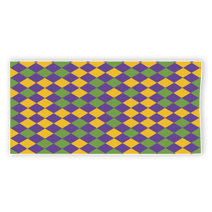 Mardi Gras Harlequin Pattern Print Beach Towel
