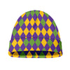 Mardi Gras Harlequin Pattern Print Beanie