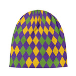 Mardi Gras Harlequin Pattern Print Beanie