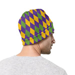 Mardi Gras Harlequin Pattern Print Beanie