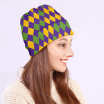 Mardi Gras Harlequin Pattern Print Beanie