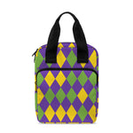 Mardi Gras Harlequin Pattern Print Bible Tote Bag