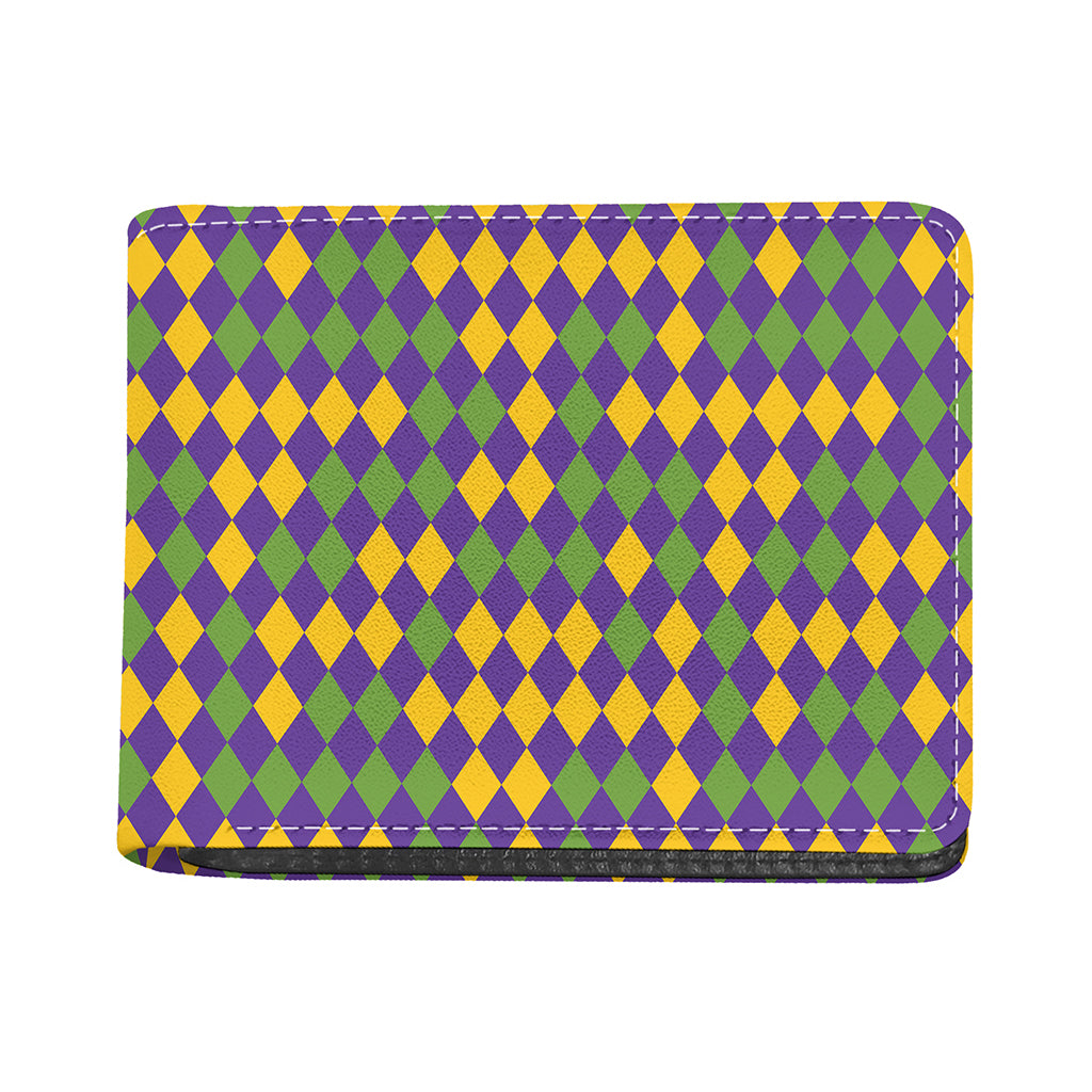 Mardi Gras Harlequin Pattern Print Bifold Wallet