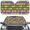 Mardi Gras Harlequin Pattern Print Car Windshield Sun Shade