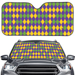 Mardi Gras Harlequin Pattern Print Car Windshield Sun Shade