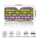 Mardi Gras Harlequin Pattern Print Car Windshield Sun Shade