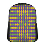 Mardi Gras Harlequin Pattern Print Casual Backpack