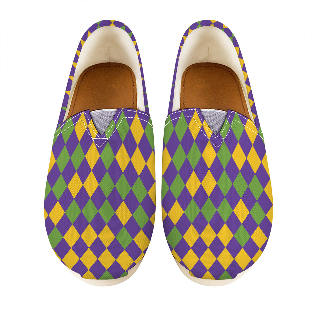Mardi Gras Harlequin Pattern Print Casual Shoes