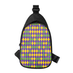 Mardi Gras Harlequin Pattern Print Chest Bag
