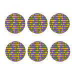 Mardi Gras Harlequin Pattern Print Coaster Set