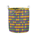 Mardi Gras Harlequin Pattern Print Collapsible Laundry Basket