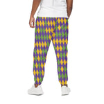Mardi Gras Harlequin Pattern Print Cotton Pants