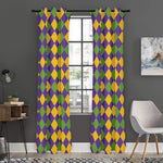 Mardi Gras Harlequin Pattern Print Curtain