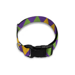 Mardi Gras Harlequin Pattern Print Dog Collar
