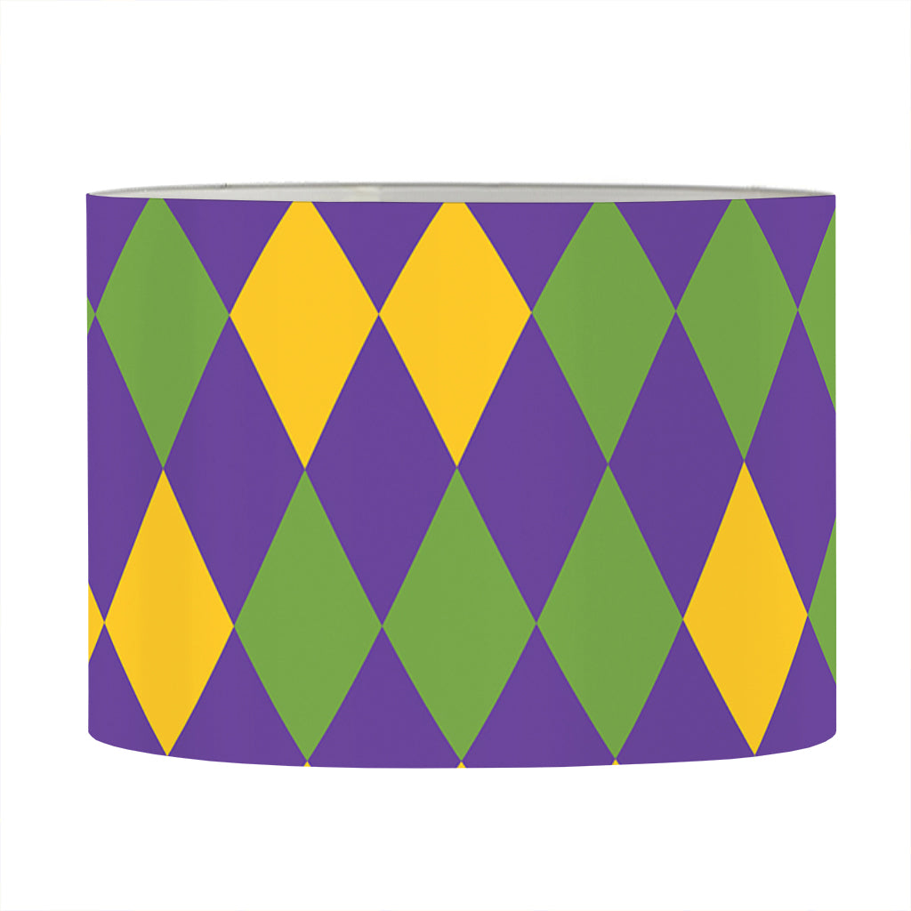 Mardi Gras Harlequin Pattern Print Drum Lamp Shade
