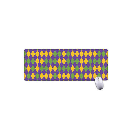 Mardi Gras Harlequin Pattern Print Extended Mouse Pad