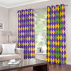 Mardi Gras Harlequin Pattern Print Extra Wide Grommet Curtains