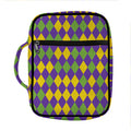 Mardi Gras Harlequin Pattern Print Front Pocket Bible Bag