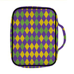 Mardi Gras Harlequin Pattern Print Front Pocket Bible Bag