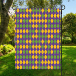 Mardi Gras Harlequin Pattern Print Garden Flag