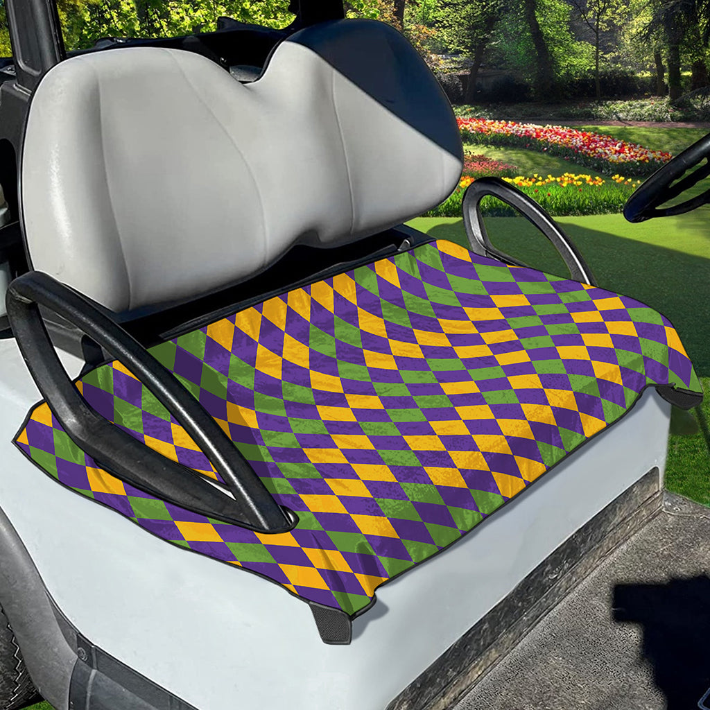 Mardi Gras Harlequin Pattern Print Golf Cart Seat Cover