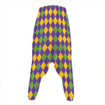 Mardi Gras Harlequin Pattern Print Hammer Pants