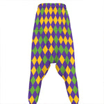Mardi Gras Harlequin Pattern Print Hammer Pants
