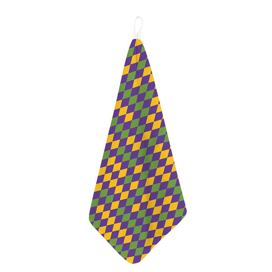 Mardi Gras Harlequin Pattern Print Hand Towel