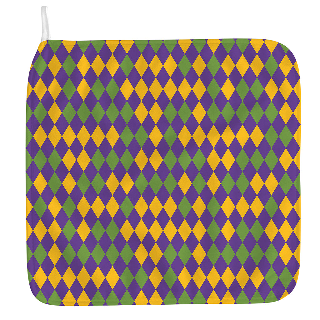 Mardi Gras Harlequin Pattern Print Hand Towel