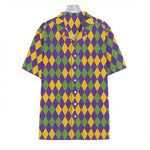 Mardi Gras Harlequin Pattern Print Hawaiian Shirt