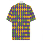 Mardi Gras Harlequin Pattern Print Hawaiian Shirt