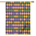 Mardi Gras Harlequin Pattern Print House Flag