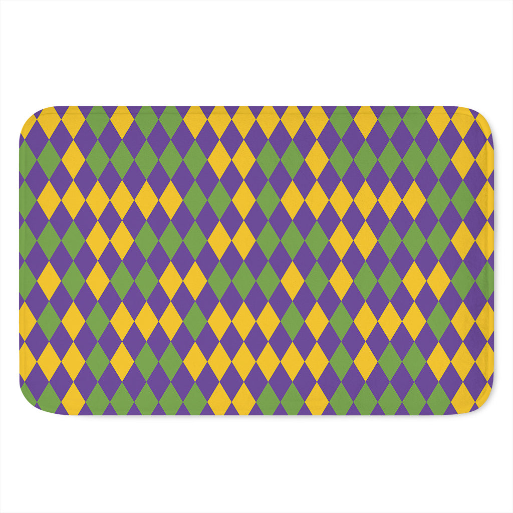Mardi Gras Harlequin Pattern Print Indoor Door Mat