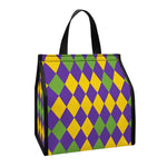 Mardi Gras Harlequin Pattern Print Insulated Lunch Tote