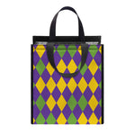 Mardi Gras Harlequin Pattern Print Insulated Lunch Tote