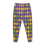 Mardi Gras Harlequin Pattern Print Jogger Pants
