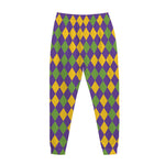 Mardi Gras Harlequin Pattern Print Jogger Pants