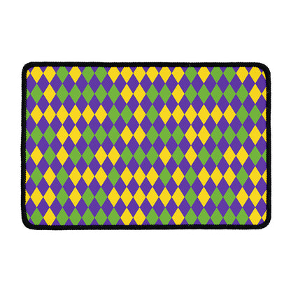 Mardi Gras Harlequin Pattern Print Kitchen Mat
