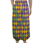 Mardi Gras Harlequin Pattern Print Lantern Pants