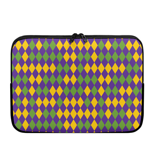 Mardi Gras Harlequin Pattern Print Laptop Sleeve