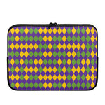 Mardi Gras Harlequin Pattern Print Laptop Sleeve