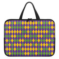 Mardi Gras Harlequin Pattern Print Laptop Sleeve With Handle